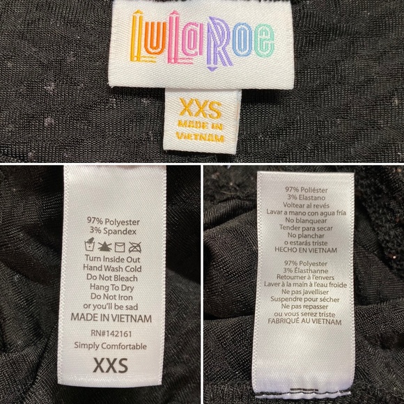 LuLaRoe Elegance Black Sparkle Carly Dress - Picture 6 of 6